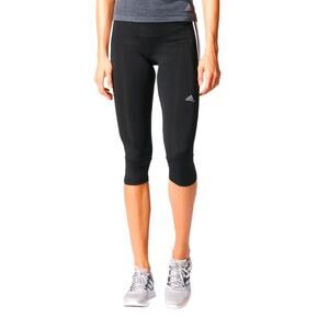 Women's Adidas Response 3/4 Running leggings  X-Small XS black zip pocket EUC